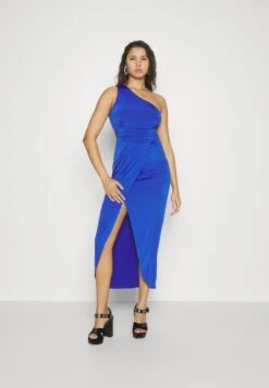 Wal G Party Bina One Shoulder Midi - Robe En Jersey - Electric Blue -Wal Mode Promos Soldes Boutique a39e0ce577ed4ecea71437686dc18be5