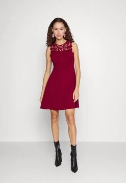 Wal G Accessorie Neck Skater Dress - Robe De Soirée - Wine -Wal Mode Promos Soldes Boutique a633416ddd864741811c73f664f6626c