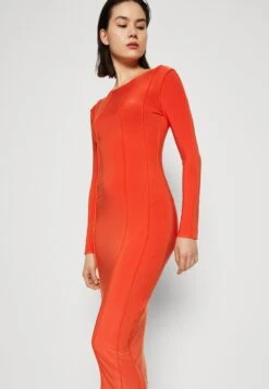 Wal G Dash Panel Midi - Robe En Jersey - Orange -Wal Mode Promos Soldes Boutique a7cf792a22ce4522840bfff2e7e85863