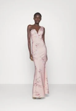 Wedding Gigi One Shoulder Print - Robe De Cocktail - Peach