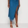 Wal G Roro Midi Skirt - Jupe Crayon - Dark Teal Blue