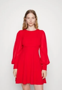 Wal G Kat Sleeve Dress - Robe De Jour - Red
