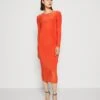 Wal G Dash Panel Midi - Robe En Jersey - Orange