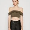 Wal G Brody Crop - T-Shirt Imprimé - Khaki