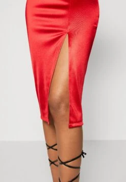 Wal G Gina Ruffle Midi - Robe De Soirée - Red -Wal Mode Promos Soldes Boutique b7adacc29de84a74a22cb4ac917d5e2f