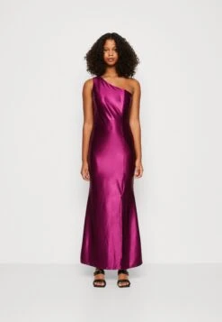 Wal G One Shoulder Maxi Dress - Robe De Cocktail - Plum