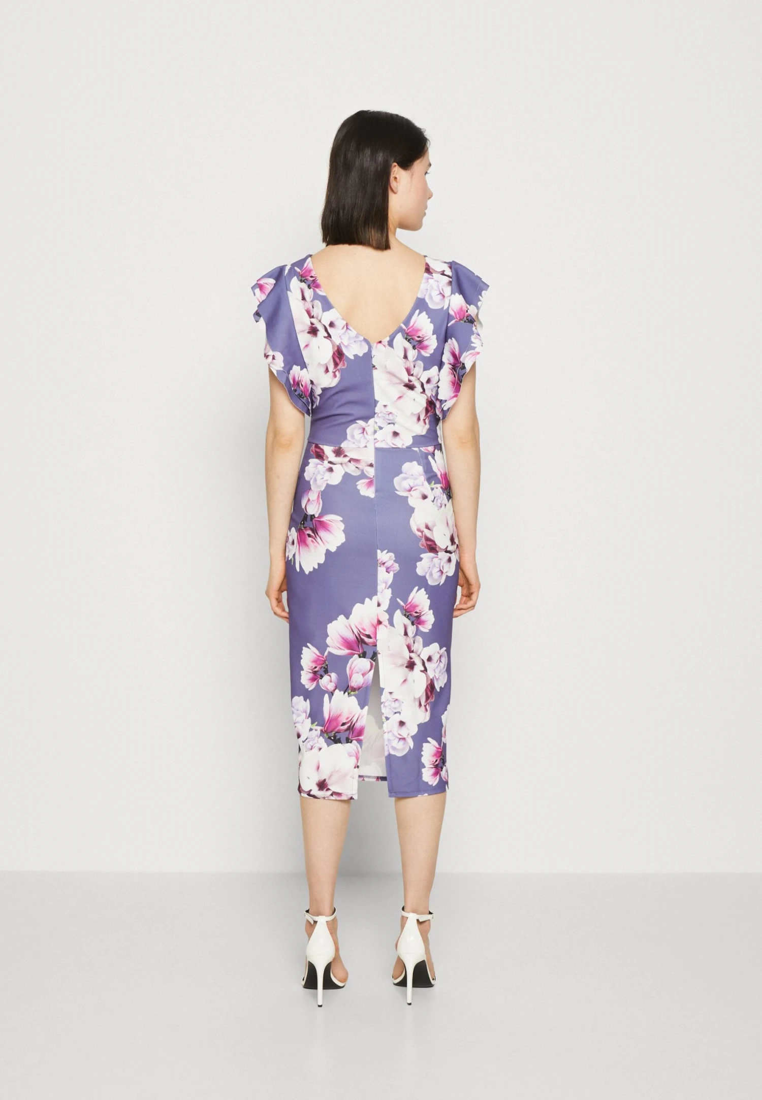 Wal G Diana Ruffle Sleeve Midi Dress - Robe En Jersey - Purple 3 Wal G Diana Ruffle Sleeve Midi Dress - Robe En Jersey - Purple – Image 3