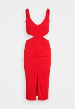 Wal G Brodie Cut Out Midi - Robe En Jersey - Red -Wal Mode Promos Soldes Boutique c570dd8932714ee4924de32c20c63963