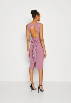 Wal G Petra Ruffle Midi - Robe En Jersey - Mauve Pink