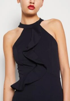 Wal G Sasha Frill Neck Midi Dress - Robe En Jersey - Navy Blue -Wal Mode Promos Soldes Boutique c7d008aaf31c46f59ea025dc8d718b8f
