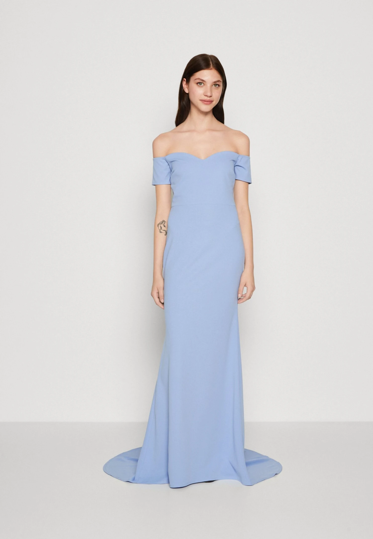 Wal G Rish Off Shoulder Maxi - Robe En Jersey - Powder Blue 1 Wal G Rish Off Shoulder Maxi - Robe En Jersey - Powder Blue