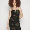 Wal G Simran Midi Floral Dress - Robe De Soirée - Black