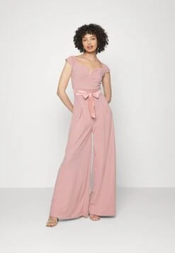 Teo V Neck Wide Leg Bow - Combinaison - Blush Pink