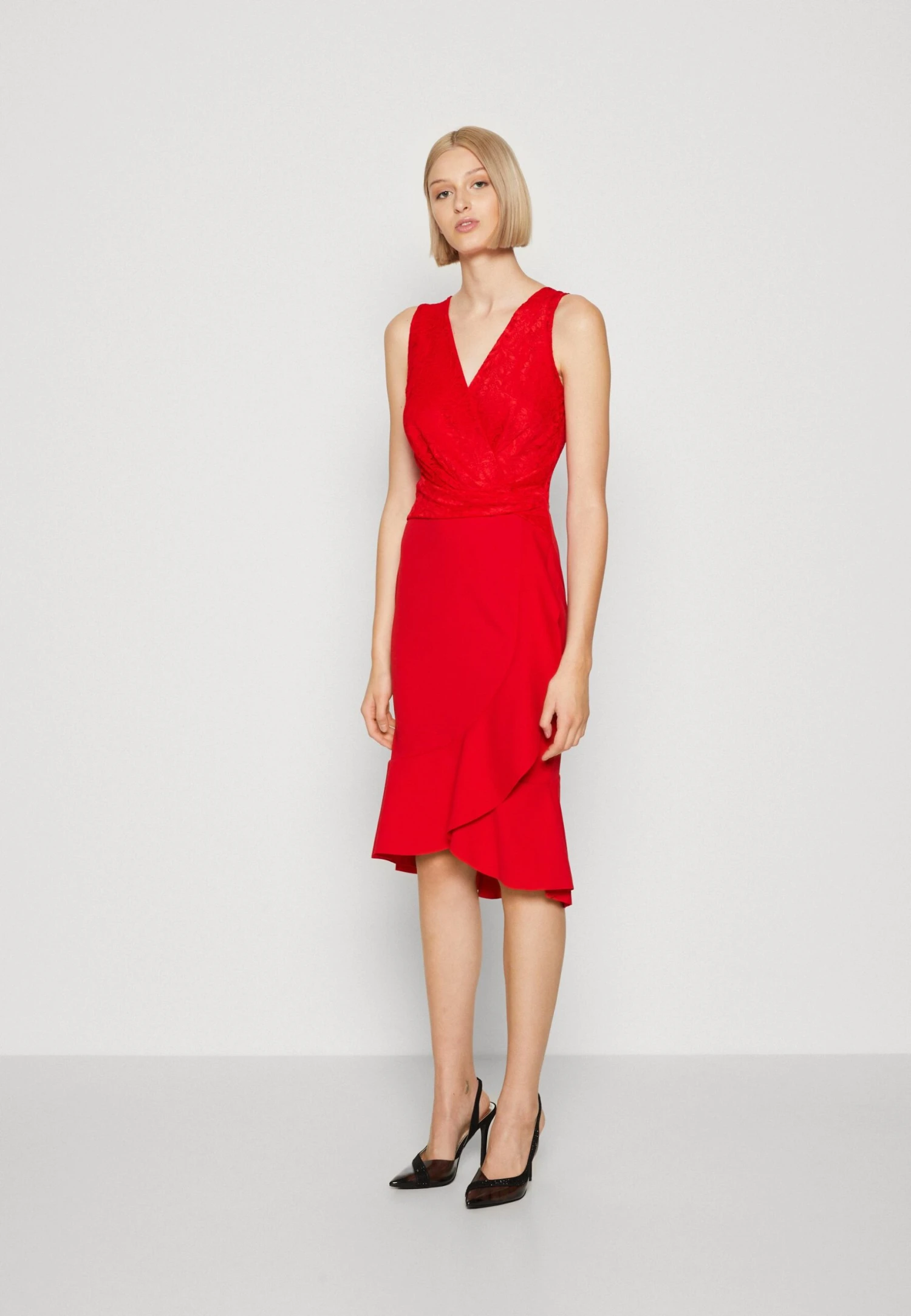 Wal G Sally Wrap Midi Dress - Robe En Jersey - Red 1 Wal G Sally Wrap Midi Dress - Robe En Jersey - Red