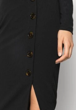 Wal G Tortoise Button Skirt - Jupe Crayon - Black -Wal Mode Promos Soldes Boutique d0011de92db642778d3bfede8e130a66