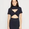 Wal G Willow Cut Out Mini - Robe En Jersey - Navy Blue