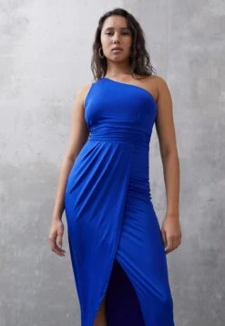 Wal G Party Bina One Shoulder Midi - Robe En Jersey - Electric Blue