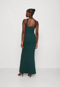 Wal G Tilly Ruffle Halter Neck Maxi Dress - Robe En Jersey - Forest Green -Wal Mode Promos Soldes Boutique dedab6579442409ca5d42e04edd75918