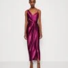 Wal G Valentines Esme Pleat Maxi - Robe De Cocktail - Plum