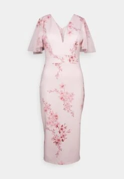 Wal G Wedding Jamie Flare Sleeve Midi - Robe Fourreau - Pink -Wal Mode Promos Soldes Boutique e29c81b2bccc4a7ba596d0e8c75d653d