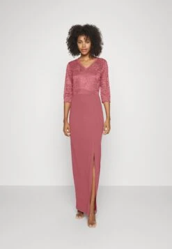 Wal G Wgxzl Wedding - Rose Lace Top Maxi Dress - Robe De Cocktail - Dark Mauve Pink