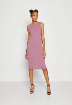 Wal G Petra Ruffle Midi - Robe En Jersey - Mauve Pink -Wal Mode Promos Soldes Boutique ef363a90ea4342f99731146c61e586c9