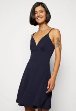 Wal G Jina Skater Dress - Robe En Jersey - Navy Blue -Wal Mode Promos Soldes Boutique f67b19a165664ba3a8d8899b9df32b98