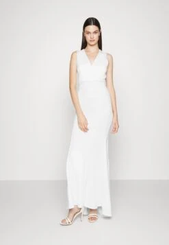 Marietta V Neck Maxi Dress - Robe En Jersey - White